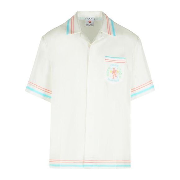 Casablanca 'Dance Joy' White Silk Shirt Men